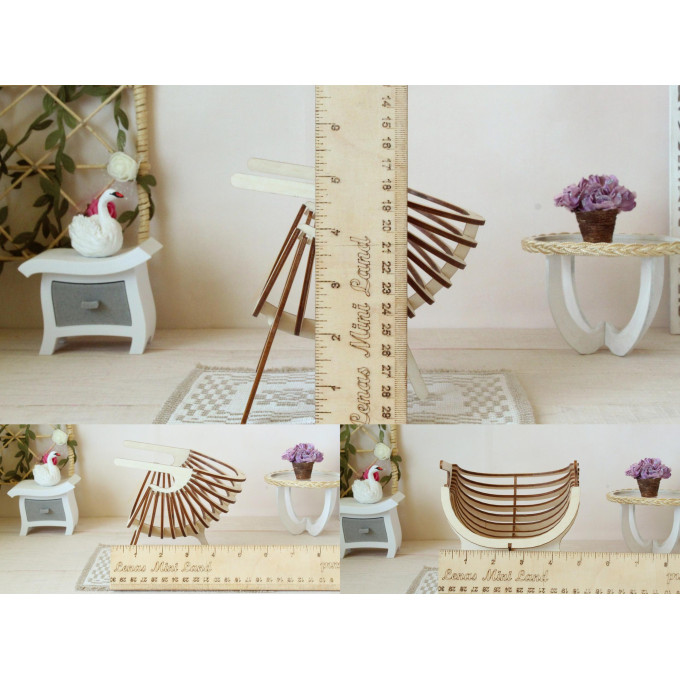 Miniature shield chair with 3 legs digital vector file