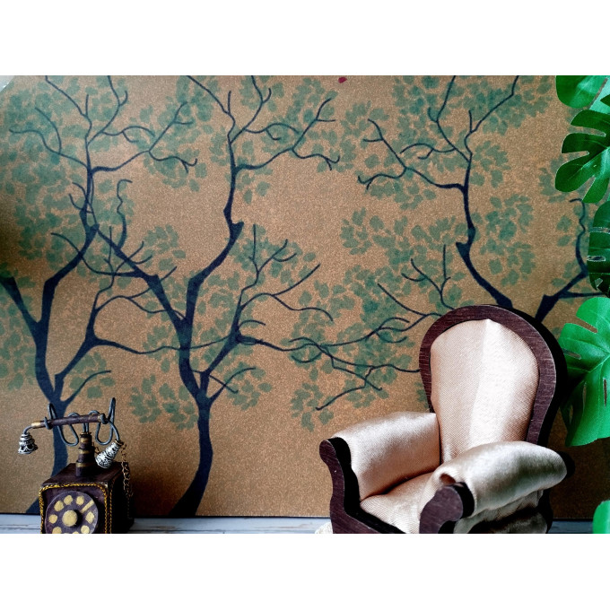 Gold miniature wallpaper digital download file, tree 