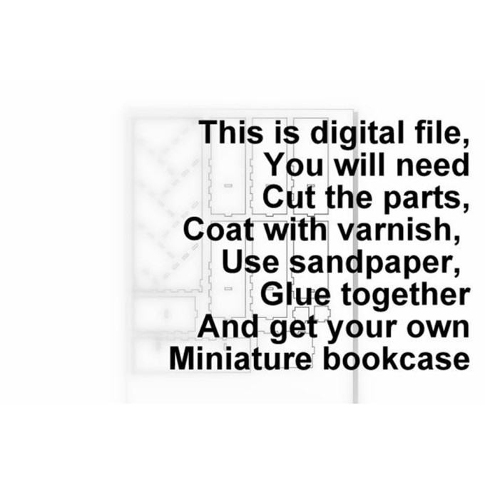 Miniature modern bookcase tree digital download