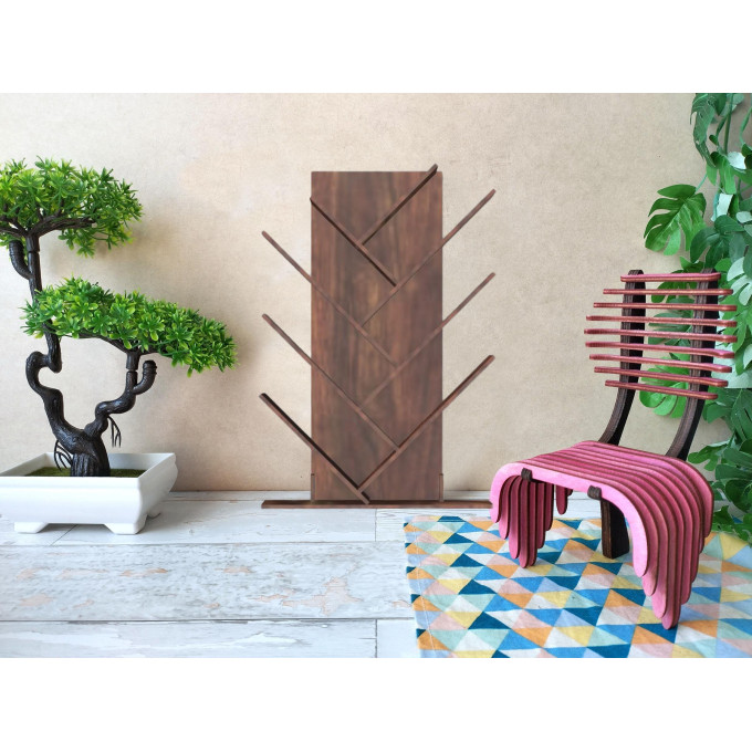 Miniature modern bookcase tree digital download