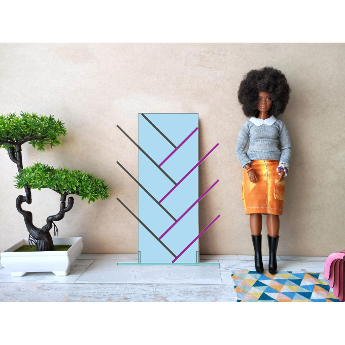 Miniature modern bookcase tree digital download