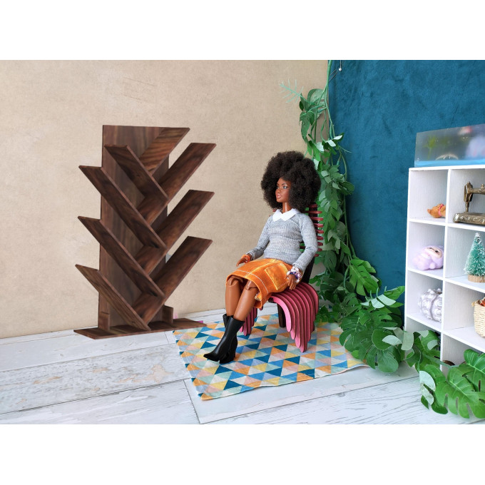 Miniature modern bookcase tree digital download
