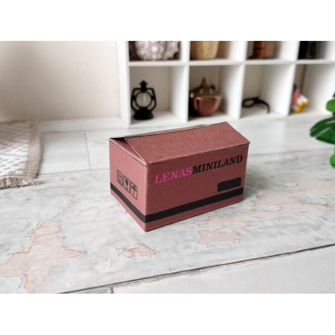 Miniature dollhouse printable box 3 sizes package post 