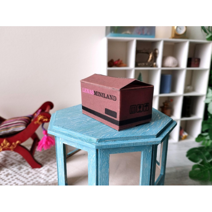 Miniature dollhouse printable box 3 sizes package post 