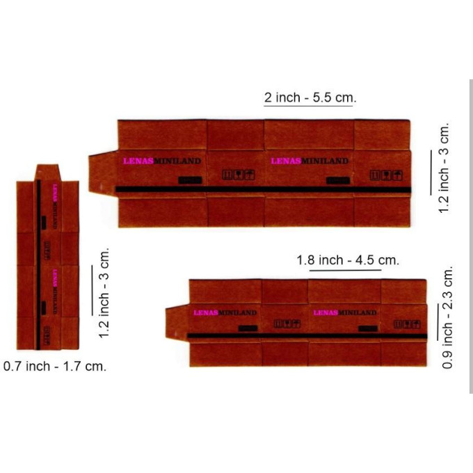 Miniature dollhouse printable box 3 sizes package post 