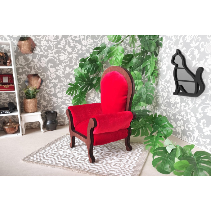 Tiny dollhouse cat shelf digital file, download miniature