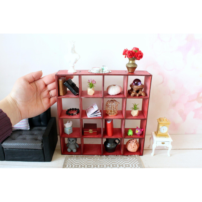 Miniature dollhouse drawer bookcase digital file 