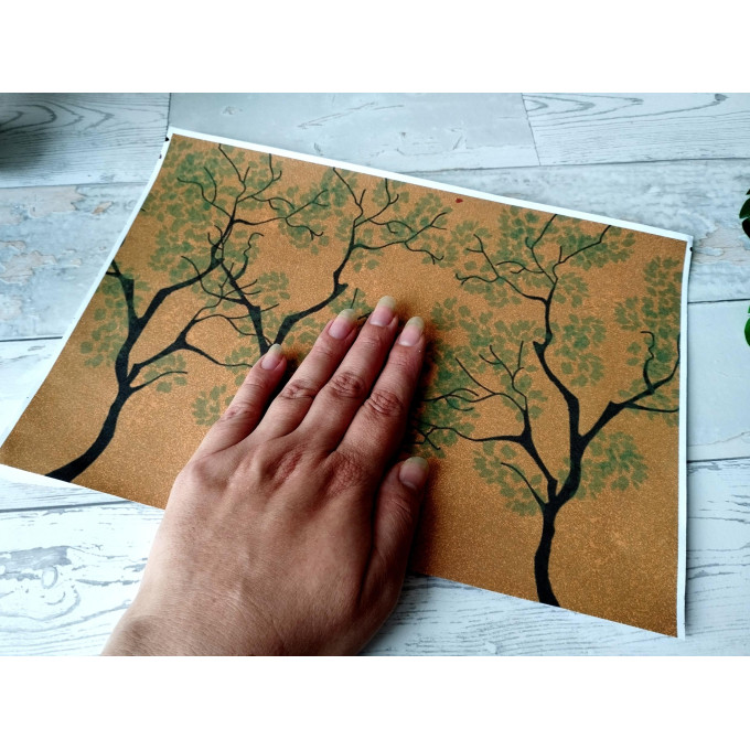 Gold miniature wallpaper digital download file, tree 