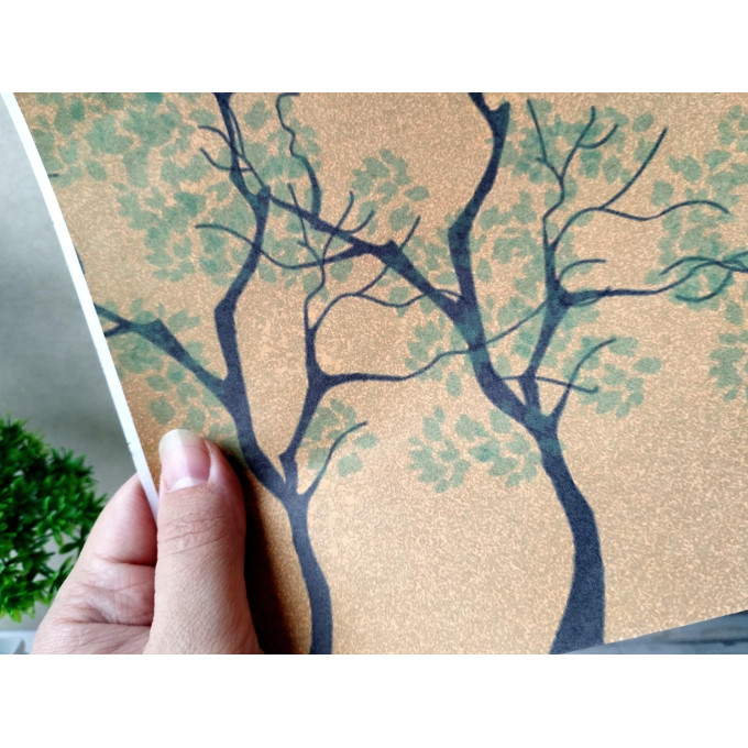 Gold miniature wallpaper digital download file, tree 