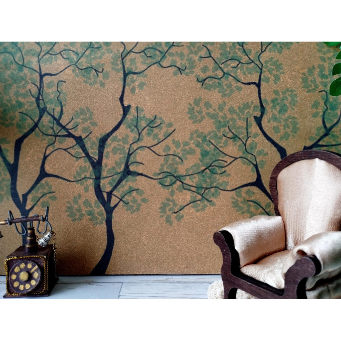 Gold miniature wallpaper digital download file, tree 