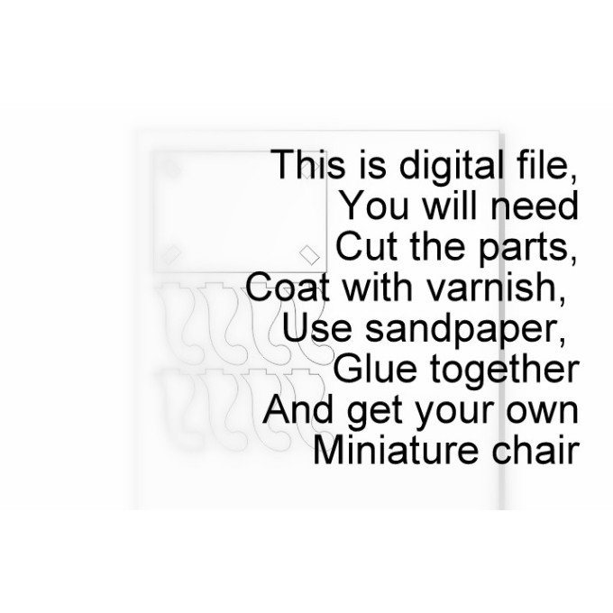 Miniature tabouret SVG digital file download, dollhouse