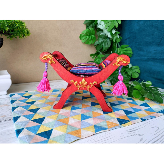 Miniature tabouret digital file, baroque dollhouse 