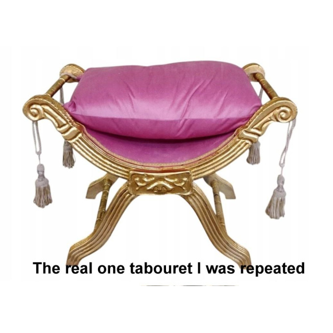 Miniature tabouret digital file, baroque dollhouse 