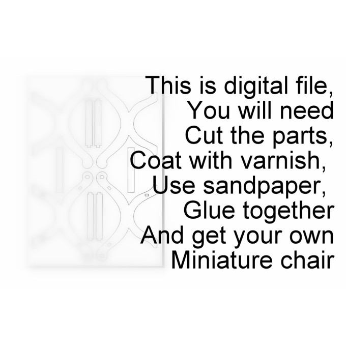 Miniature tabouret digital file, baroque dollhouse 