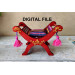 Miniature tabouret digital file, baroque dollhouse 