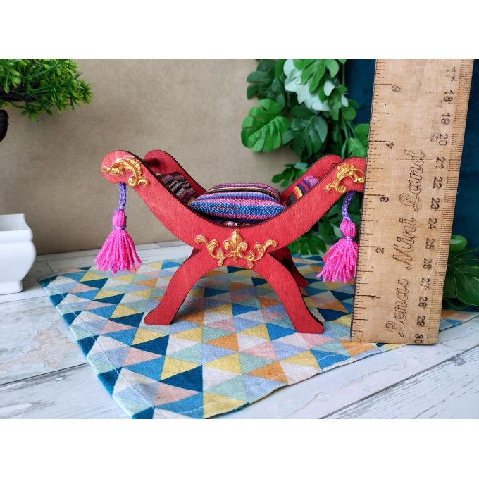 Miniature tabouret digital file, baroque dollhouse 