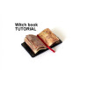 Miniature witch book tutorial, old pages leather cover 