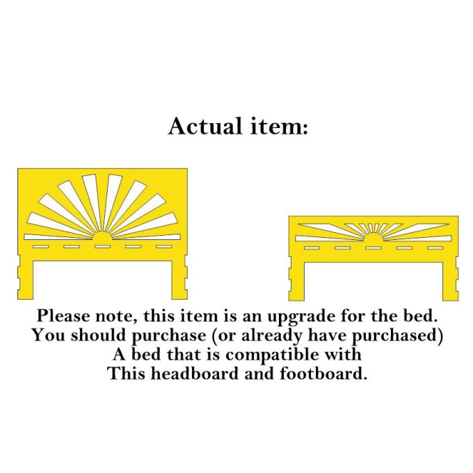 Upgrade set: sunrise headboard footboard for bed digital 