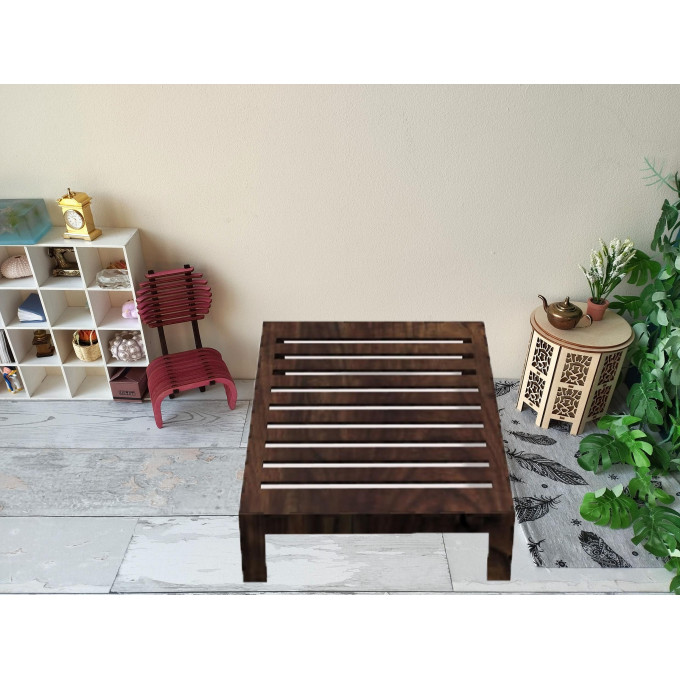 Miniature basic frame bed base digital file, dollhouse kit