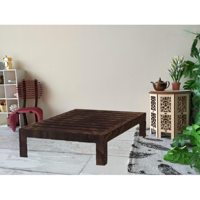 Miniature basic frame bed base digital file, dollhouse kit