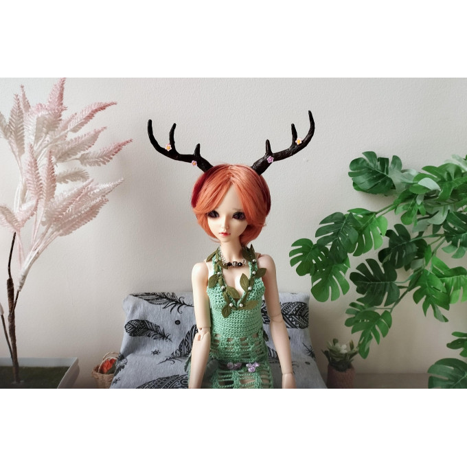Miniature deer antlers on magnet tutorial. BJD dol