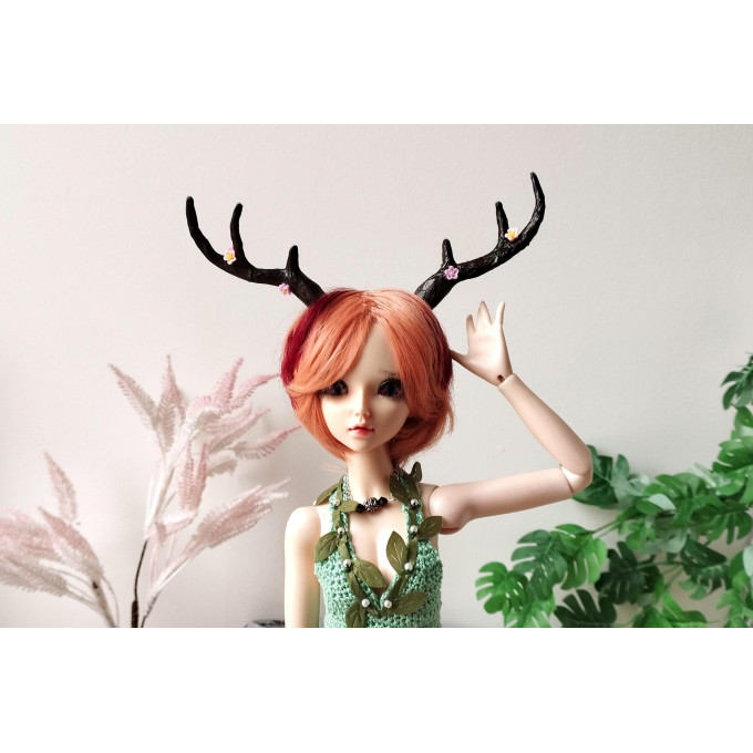 Miniature deer antlers on magnet tutorial. BJD dol