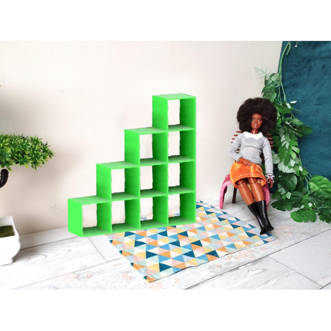 Miniature drawer stairs shape digital file. Doll