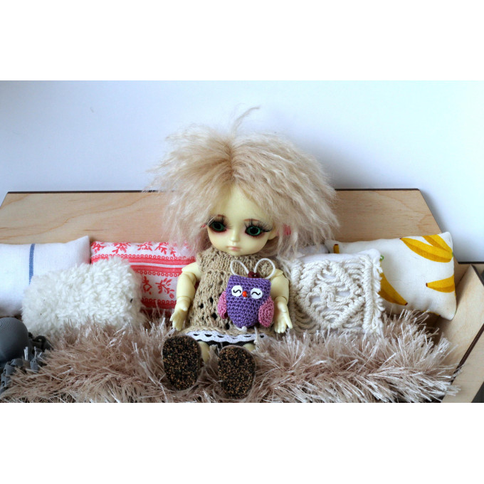 Miniature crochet owl making tutorial dollhouse 