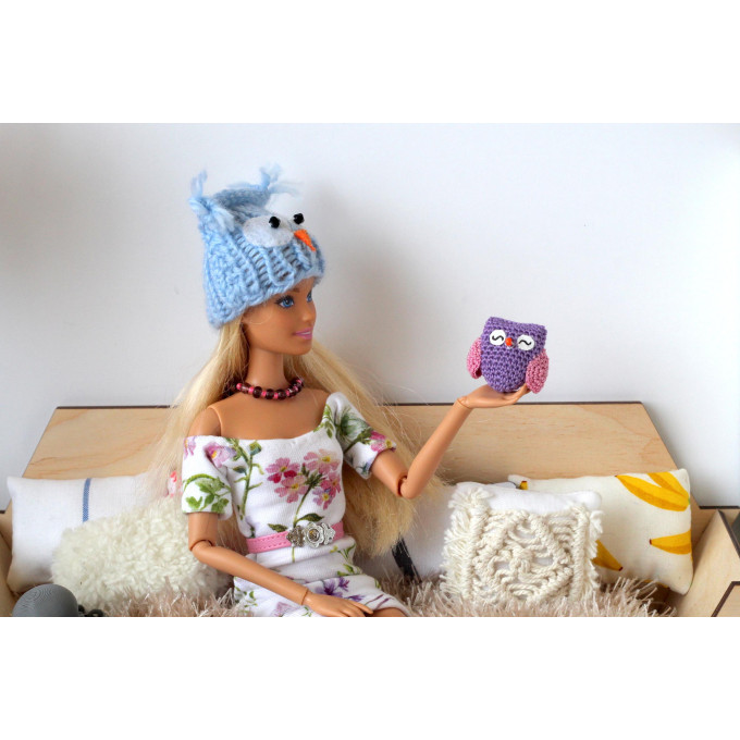 Miniature crochet owl making tutorial dollhouse 