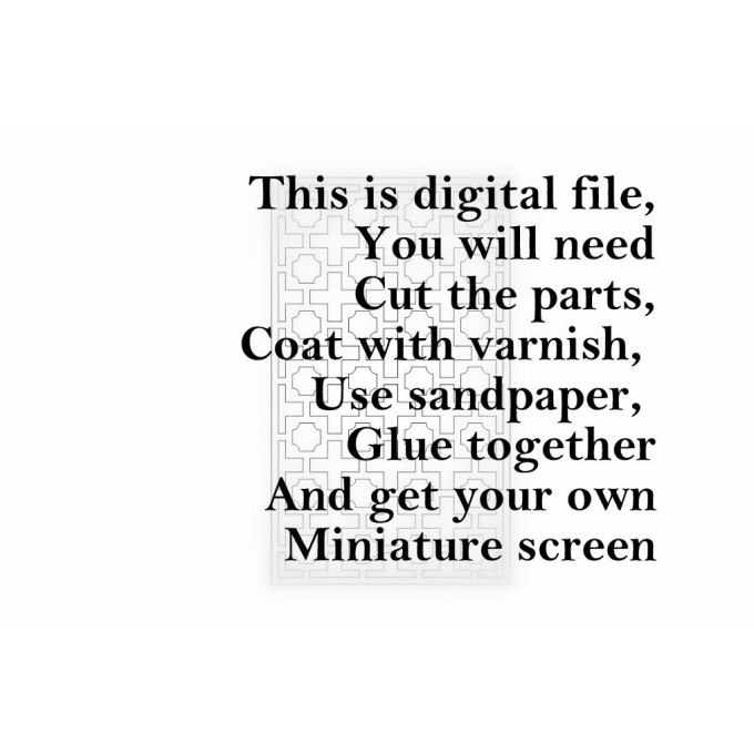 Dressing screen dollhouse miniature furniture partition 