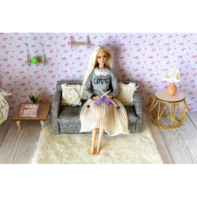 Miniature needles with knitting yarn tutorial PDF 