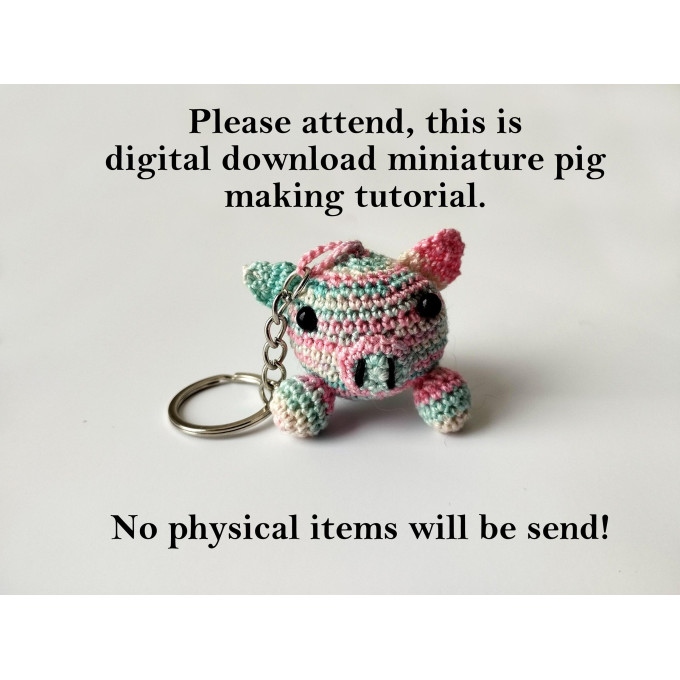 Tiny pig crochet tutorial PDF download amigurumi 