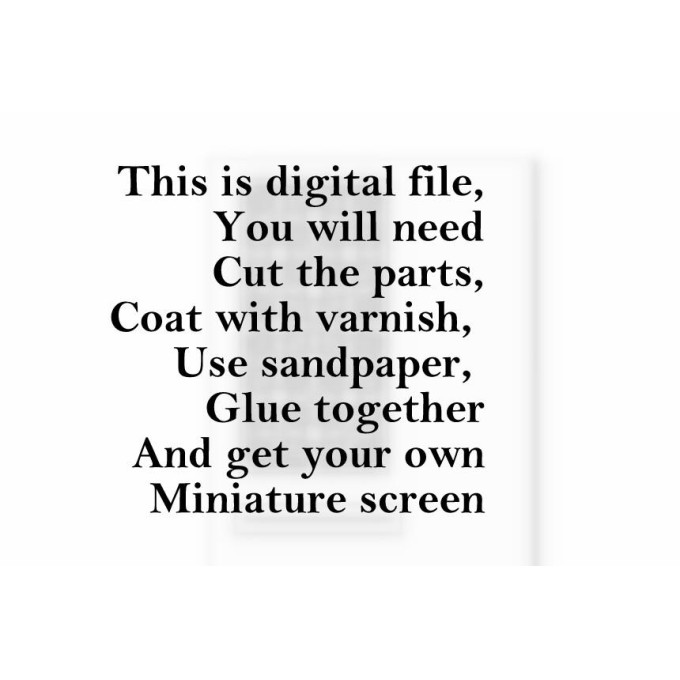 Miniature dressing screen digital download file CDR 