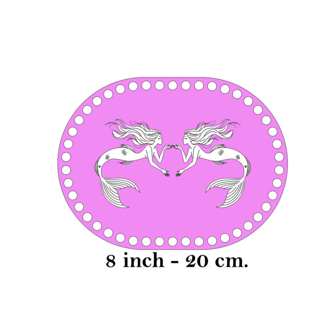 Basket base with mermaid women engraving digital file 