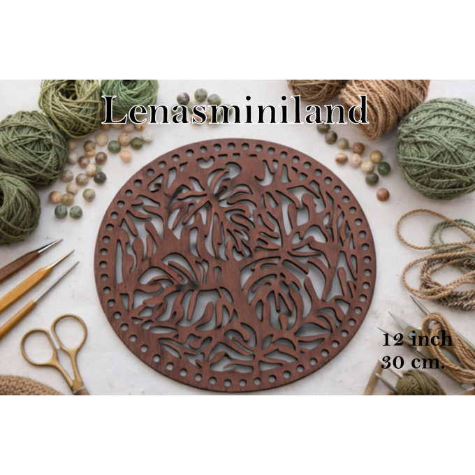 Basket base round monstera digital file 12 inch 