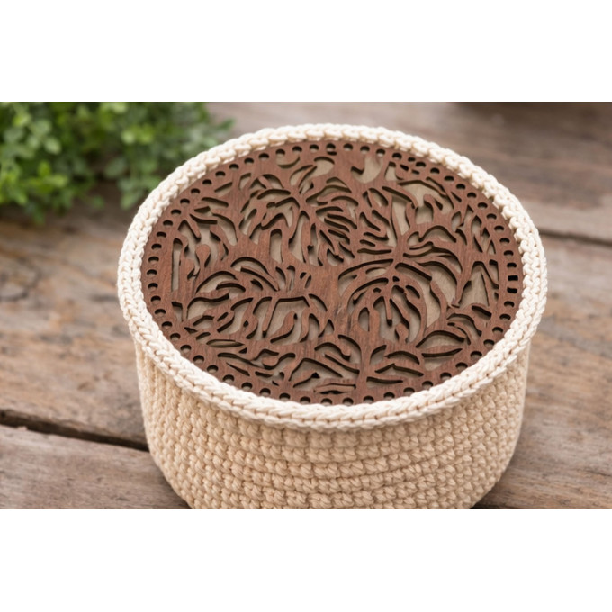 Basket base round monstera digital file 12 inch 