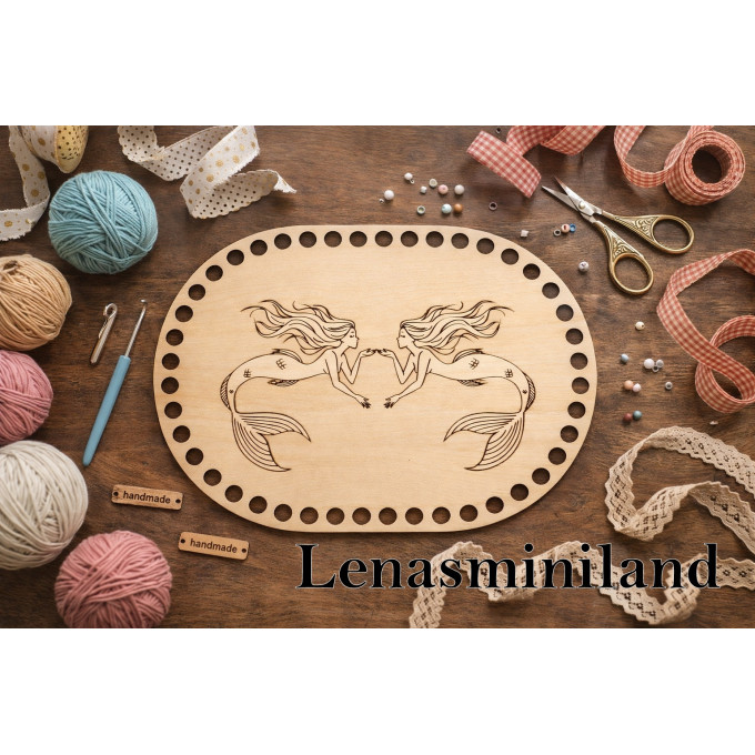 Basket base with mermaid women engraving digital file 