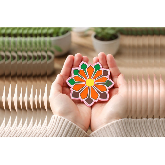 Rangoli flower mandala plywood base laser cut file