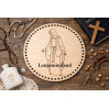 Basket base round with virgin Mary engraving laser