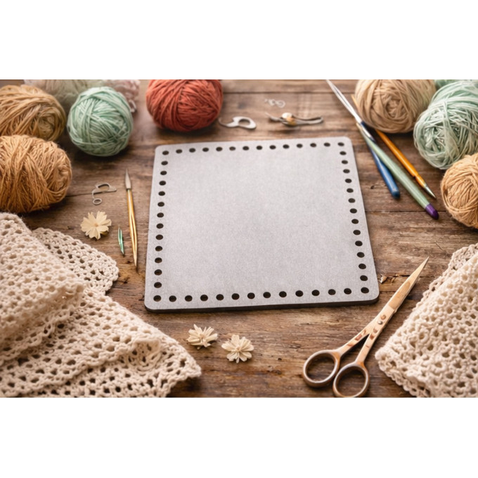 Square basket base 8 inch 20 cm bottom digital file 