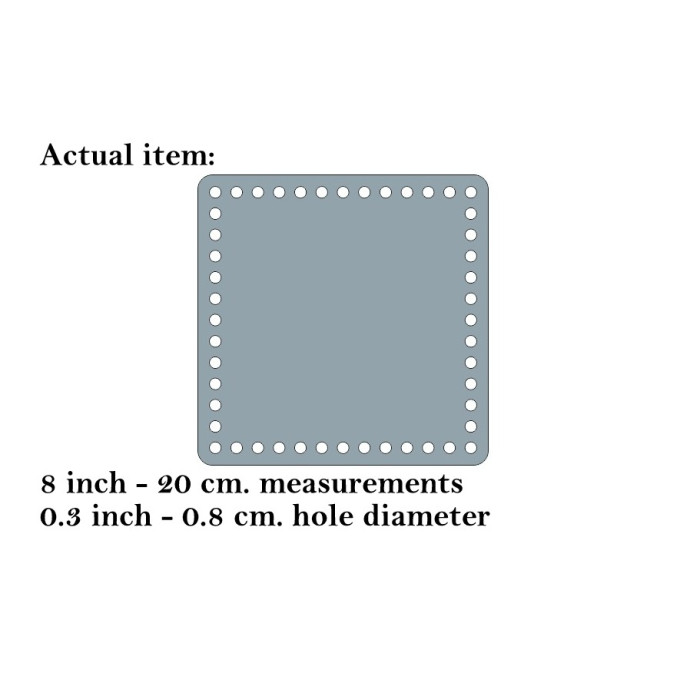 Square basket base 8 inch 20 cm bottom digital file 