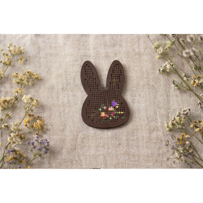 Easter bunny embroidery base digital file. Rabbit head