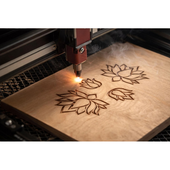 Laser cut lotus flower file, geometric vector template