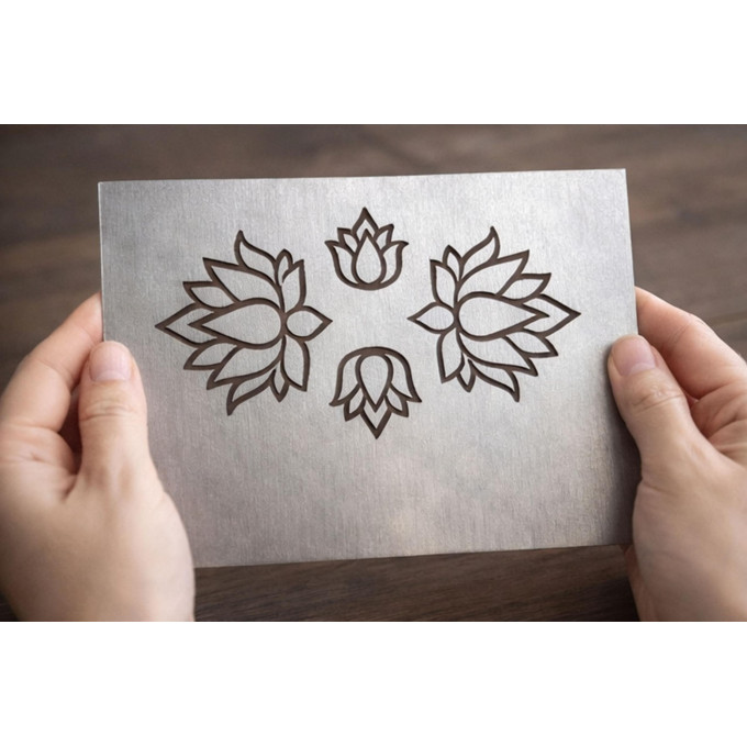 Laser cut lotus flower file, geometric vector template