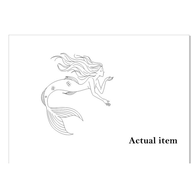 Laser engraving mermaid digital file. Line art verctor