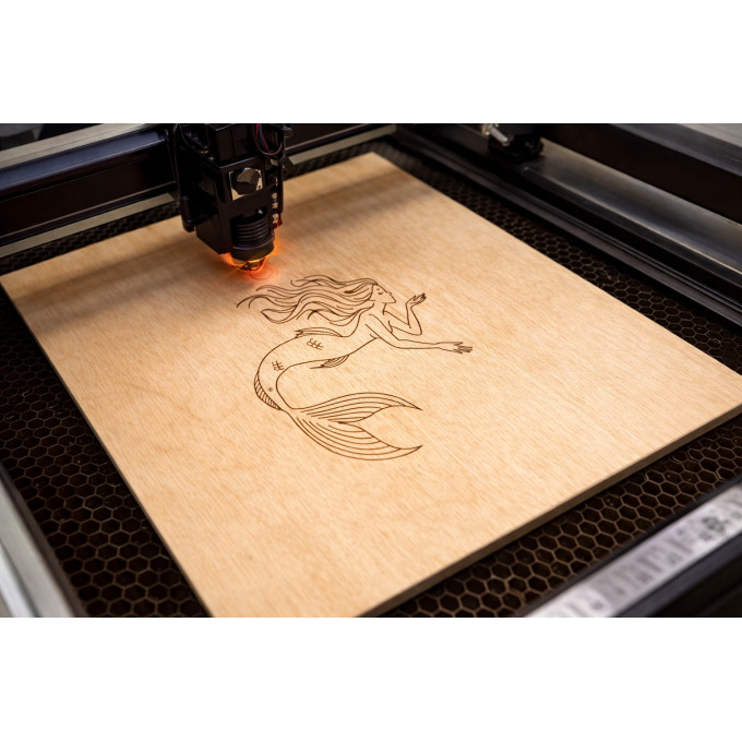 Laser engraving mermaid digital file. Line art verctor