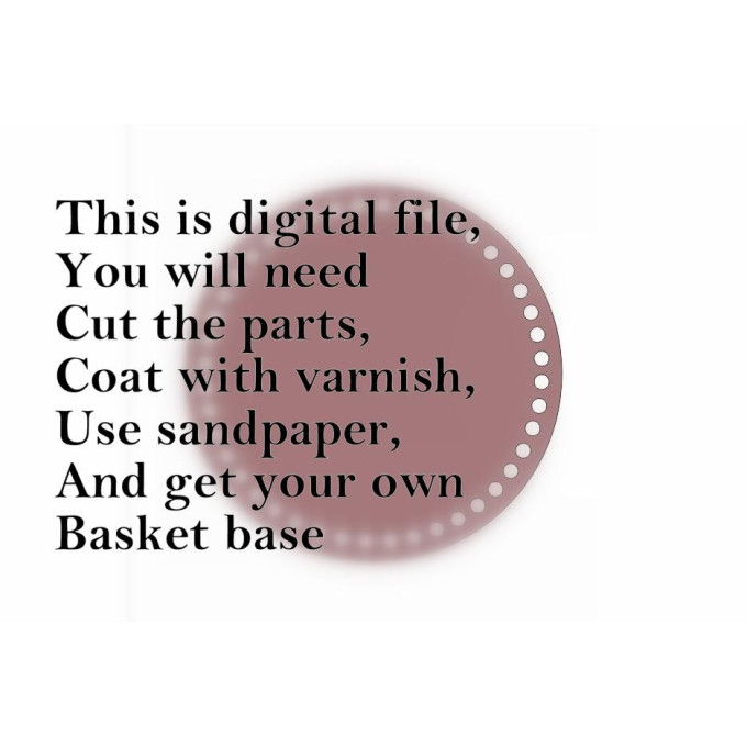 Plain round basket base 8 inch 20 cm digital file