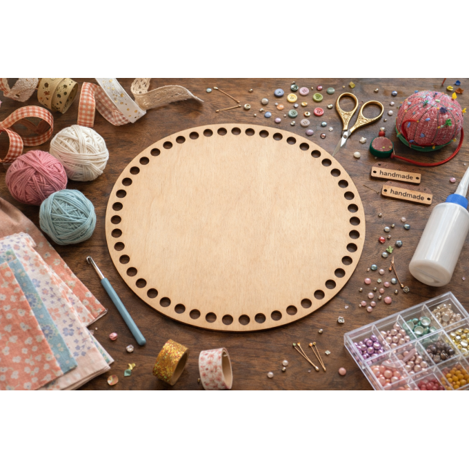 Plain round basket base 8 inch 20 cm digital file