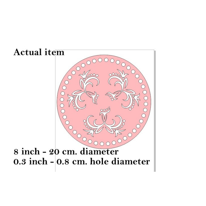 Laser cut basket cover with flowers 8 inch round