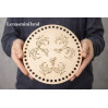 Laser cut basket cover with flowers 8 inch round